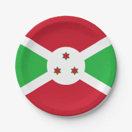 Plato De Papel Bandera de Burundi