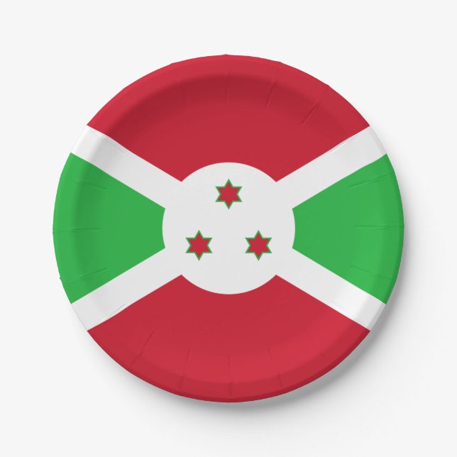 Plato De Papel Bandera de Burundi (Anverso)