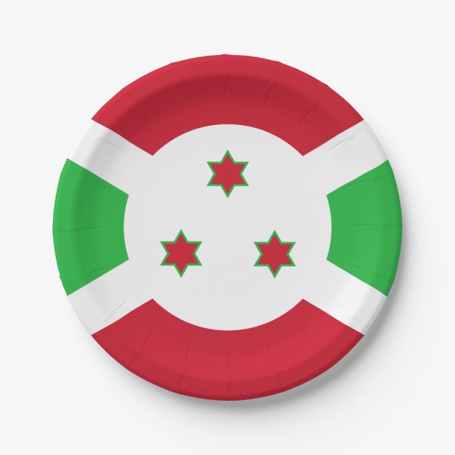 Plato De Papel Bandera de Burundi (Anverso)