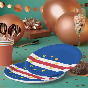 Plato De Papel Bandera de Cabo Verde