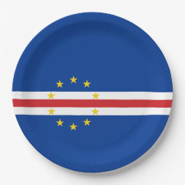 Plato De Papel Bandera de Cabo Verde (Cabo Verde)