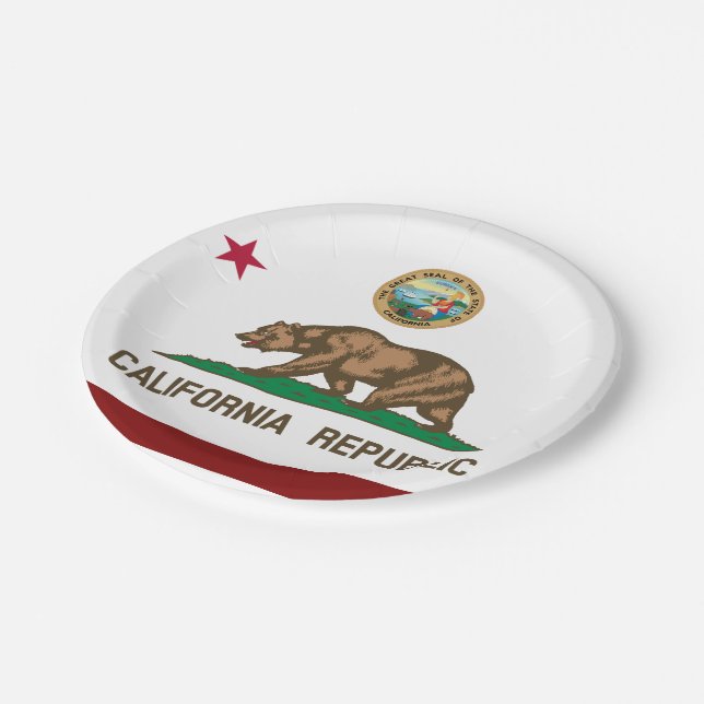 Plato De Papel Bandera de California (Angular)