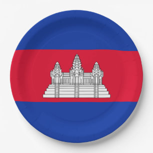 Plato De Papel Bandera de Camboya