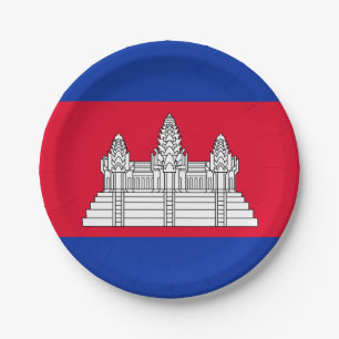 Plato De Papel Bandera de Camboya