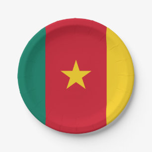 Plato De Papel Bandera de Camerún