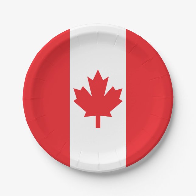 Plato De Papel Bandera de Canadá (Anverso)