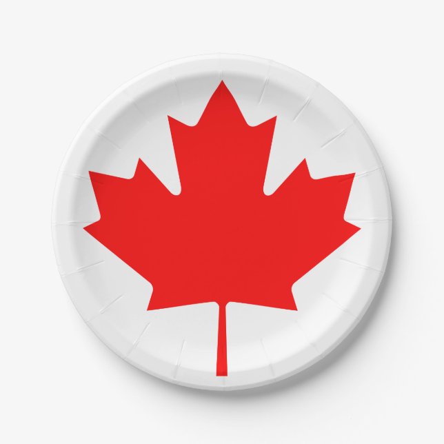Plato De Papel Bandera de Canadá (Anverso)
