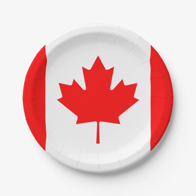 Plato De Papel Bandera de Canadá (Canadá) (Anverso)