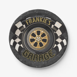 Plato De Papel Bandera de Carreras personalizado Calor Masculino 