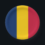 Plato De Papel Bandera de Chad<br><div class="desc">Bandera patriótica de Chad.</div>