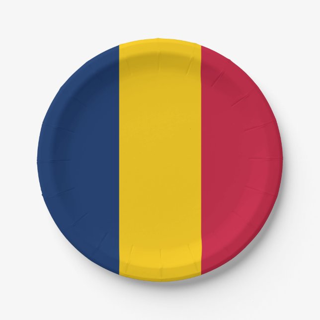 Plato De Papel Bandera de Chad (Anverso)