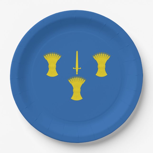 Plato De Papel Bandera de Cheshire (condado del Reino Unido) (Anverso)