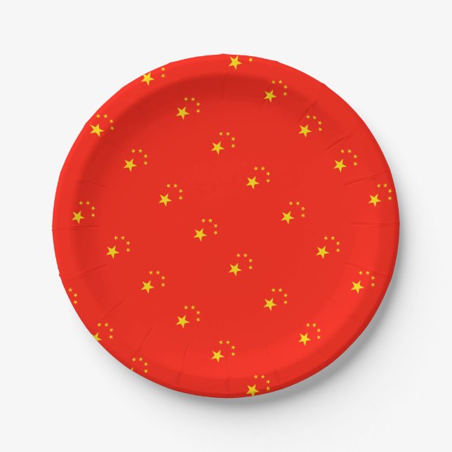 Plato De Papel Bandera de China - Alta calidad (Anverso)