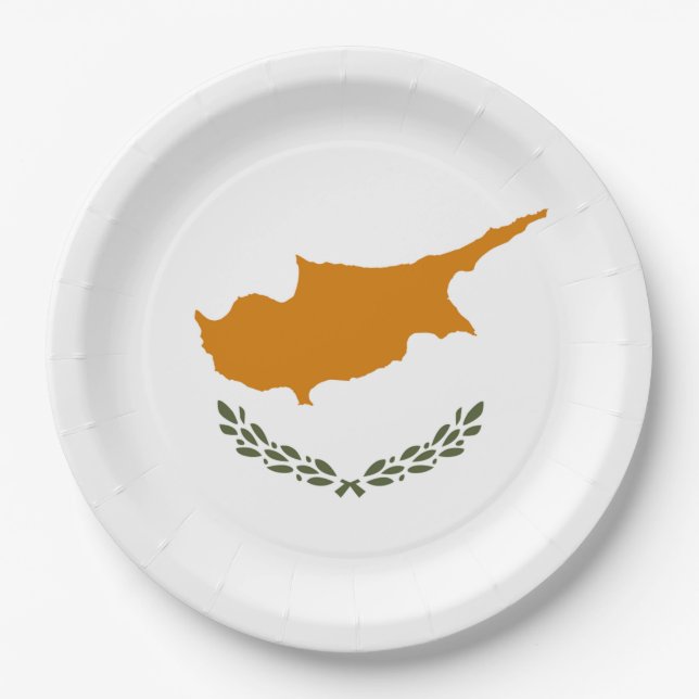 Plato De Papel Bandera de Chipre (Anverso)