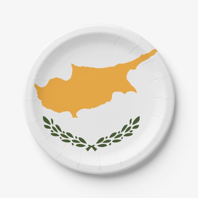 Plato De Papel Bandera de Chipre (Anverso)