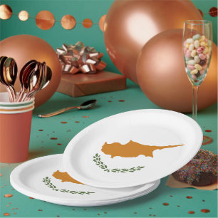 Plato De Papel Bandera de Chipre