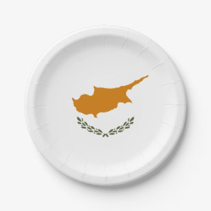 Plato De Papel Bandera de Chipre