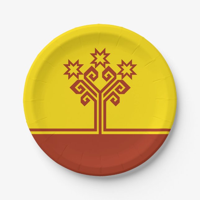 Plato De Papel Bandera de Chuvasia (Anverso)