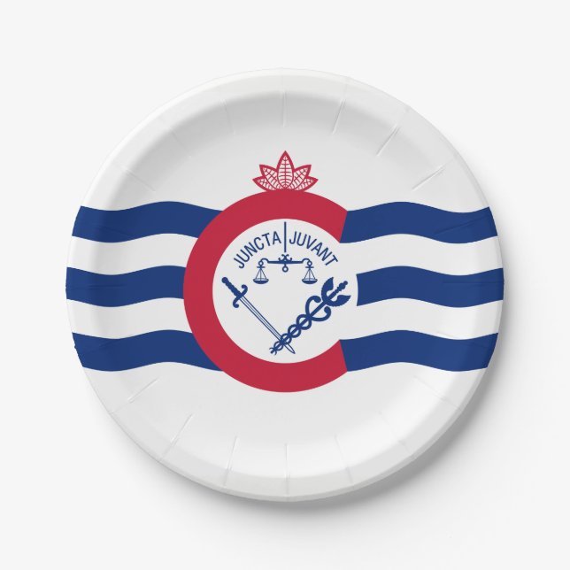 Plato De Papel Bandera de Cincinnati, placas de papel de Ohio (Anverso)