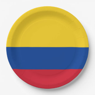 Plato De Papel Bandera de Colombia
