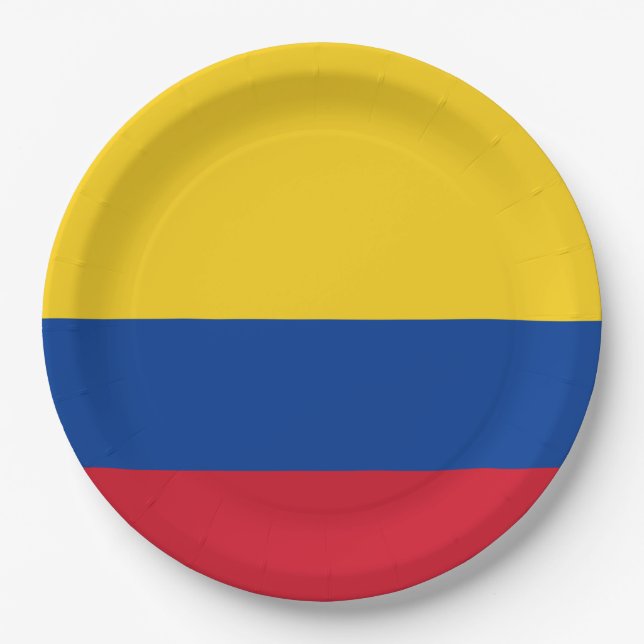 Plato De Papel Bandera de Colombia (Anverso)
