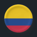 Plato De Papel Bandera de Colombia<br><div class="desc">Bandera patriótica de Colombia.</div>