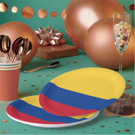 Plato De Papel Bandera de Colombia