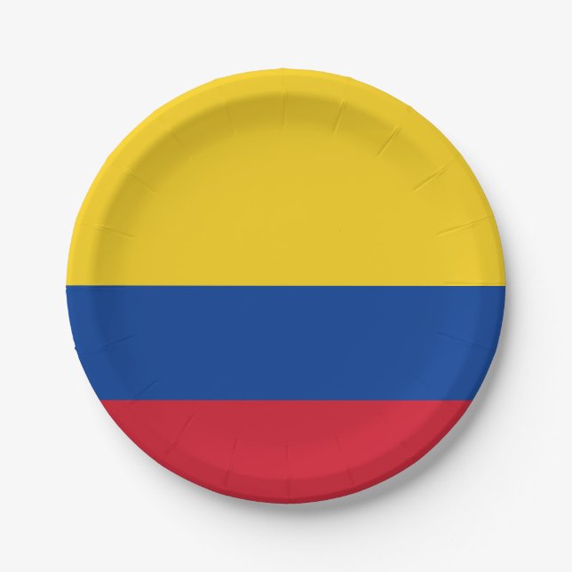 Plato De Papel Bandera de Colombia (Colombia) (Anverso)