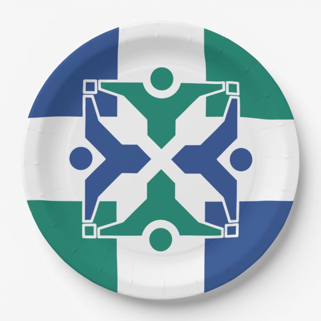 Plato De Papel Bandera de Columbia (Missouri) (Anverso)