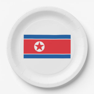Plato De Papel Bandera de Corea del Norte (RPDC)