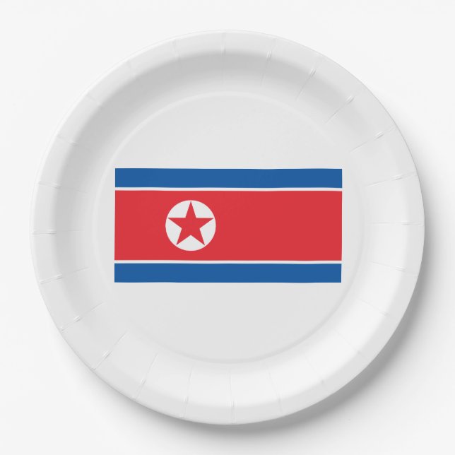Plato De Papel Bandera de Corea del Norte (RPDC) (Anverso)