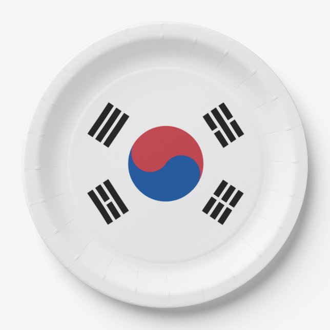 Plato De Papel Bandera de Corea del Sur (ROK) (Anverso)