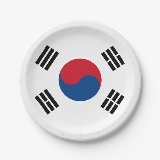 Plato De Papel Bandera de Corea del Sur - Yin Yang (Anverso)