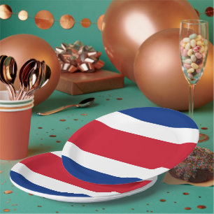 Plato De Papel Bandera de Costa Rica