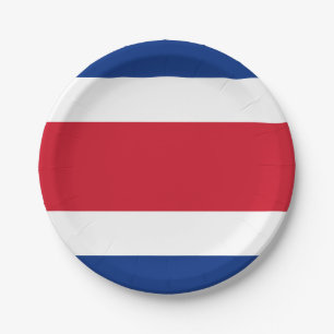 Plato De Papel Bandera de Costa Rica