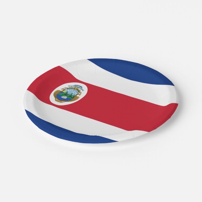 Plato De Papel Bandera de Costa Rica (Angular)