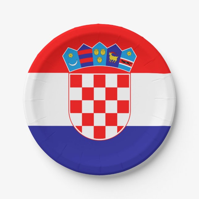 Plato De Papel Bandera de Croacia (Anverso)