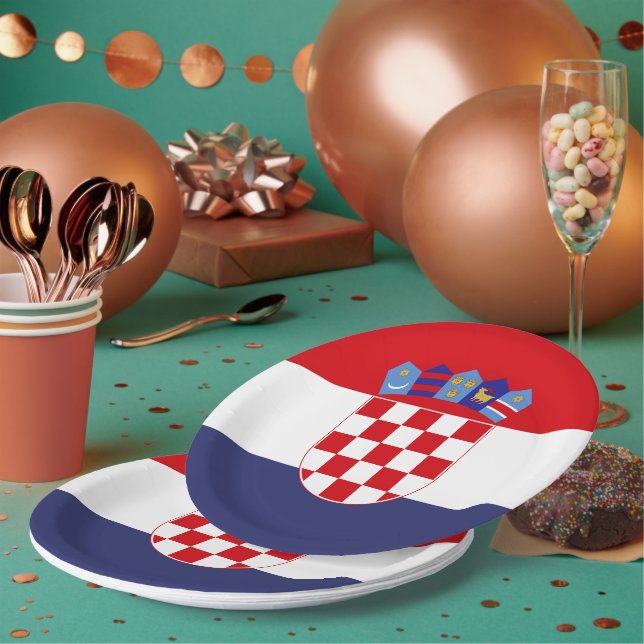 Plato De Papel Bandera de Croacia (Multi)