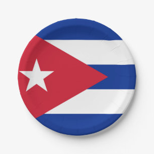 Plato De Papel Bandera de Cuba