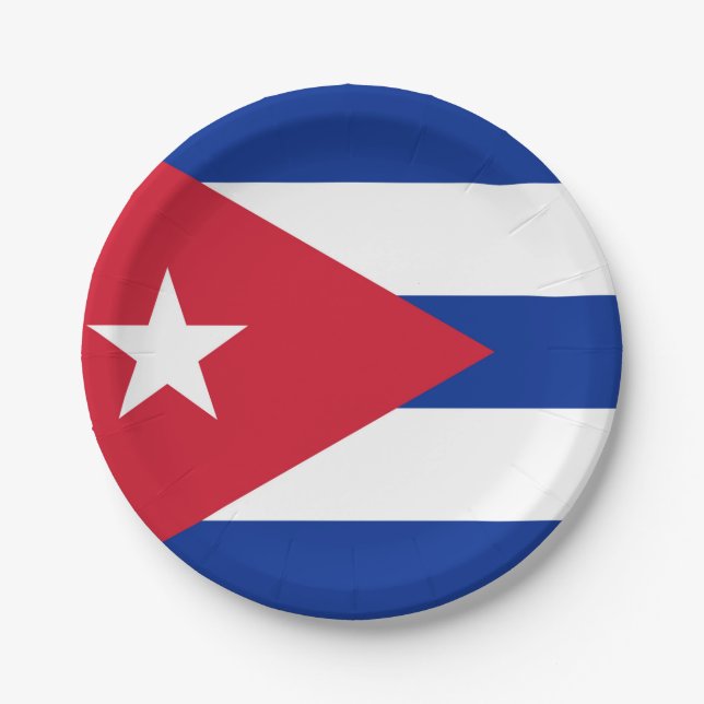 Plato De Papel Bandera de Cuba (Anverso)