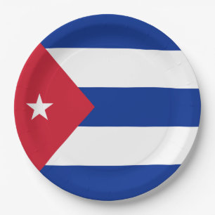 Plato De Papel Bandera de Cuba
