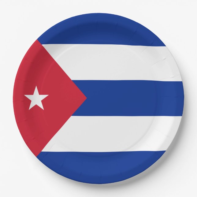 Plato De Papel Bandera de Cuba (Anverso)