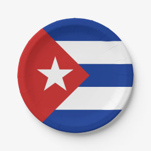Plato De Papel Bandera de Cuba