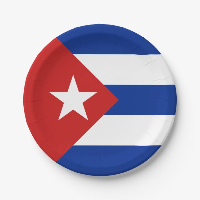 Plato De Papel Bandera de Cuba (Anverso)
