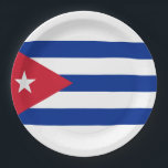 Plato De Papel Bandera de Cuba<br><div class="desc">Este diseño presenta la bandera nacional de Cuba (oficialmente la República de Cuba), que es un país que comprende la isla de Cuba, así como la Isla de la Juventud y varios archipiélagos menores. Cuba se encuentra en el Caribe septentrional, donde se encuentran el Mar Caribe, el Golfo de México...</div>
