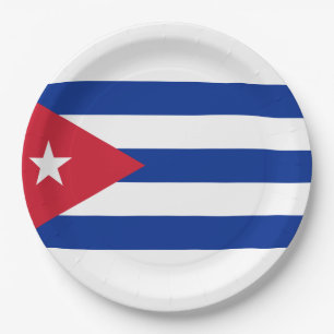 Plato De Papel Bandera de Cuba