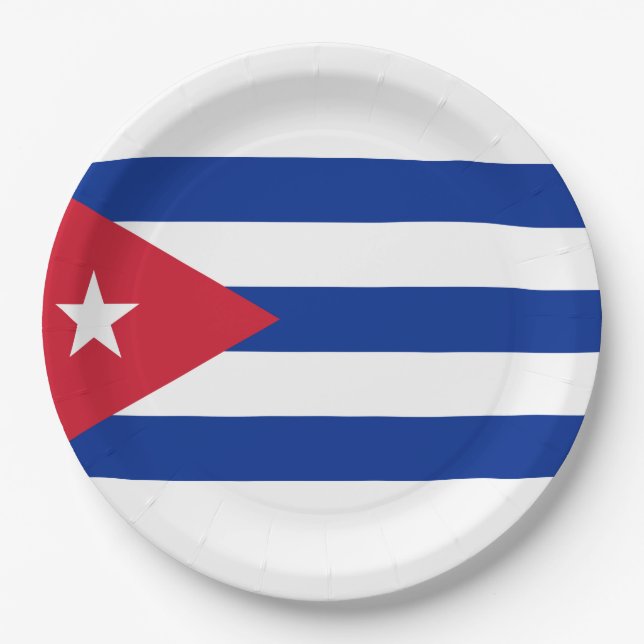 Plato De Papel Bandera de Cuba (Anverso)