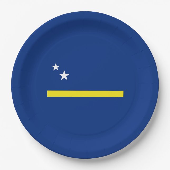 Plato De Papel Bandera de Curazao (Anverso)
