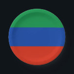 Plato De Papel Bandera de Daguestán<br><div class="desc">Bandera patriótica de Daguestán.</div>