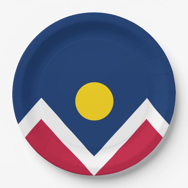 Plato De Papel Bandera de Denver (Colorado, Estados Unidos) (Anverso)